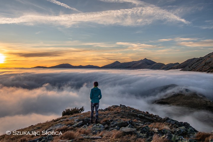 Niżne Tatry grań zachód słońca